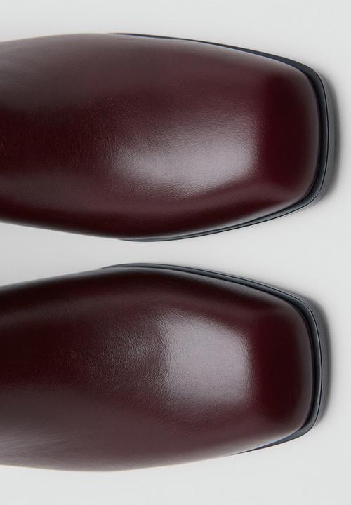 MANGO - Cowe leather boot - dark red