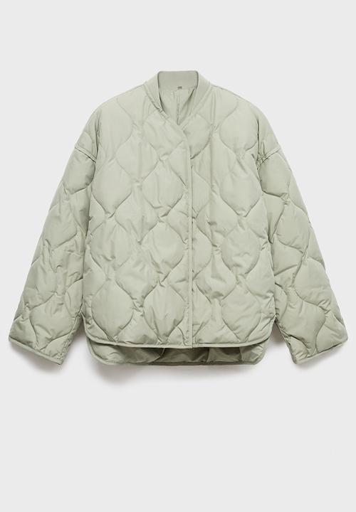 MANGO - Puffer coat nat - light pastel green