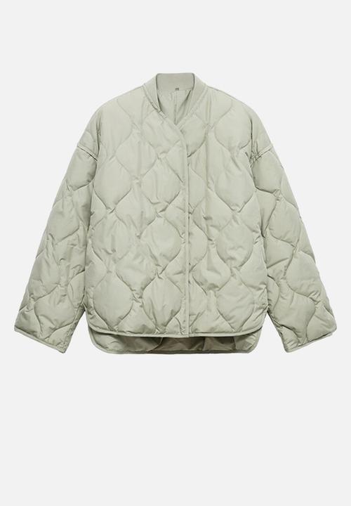 MANGO - Puffer coat nat - light pastel green