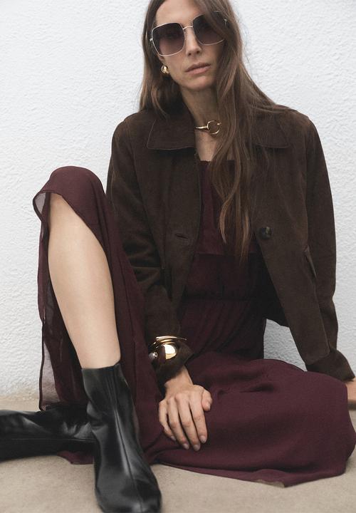 MANGO - Clue leather boot - black