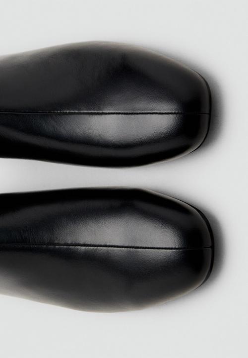 MANGO - Clue leather boot - black