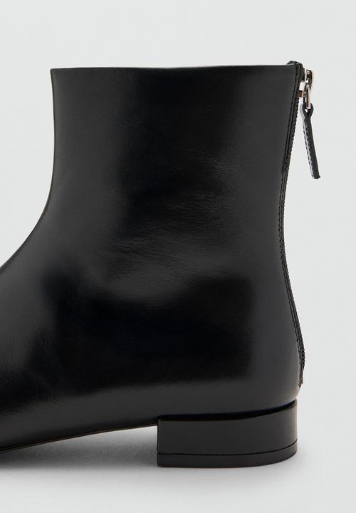 MANGO - Clue leather boot - black