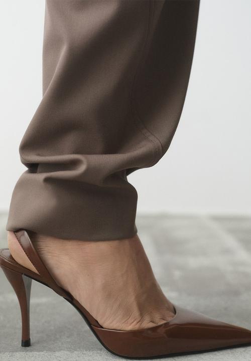 MANGO - Amber heel - dark brown