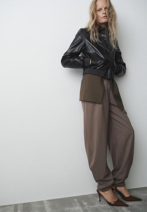 MANGO - Amber heel - dark brown