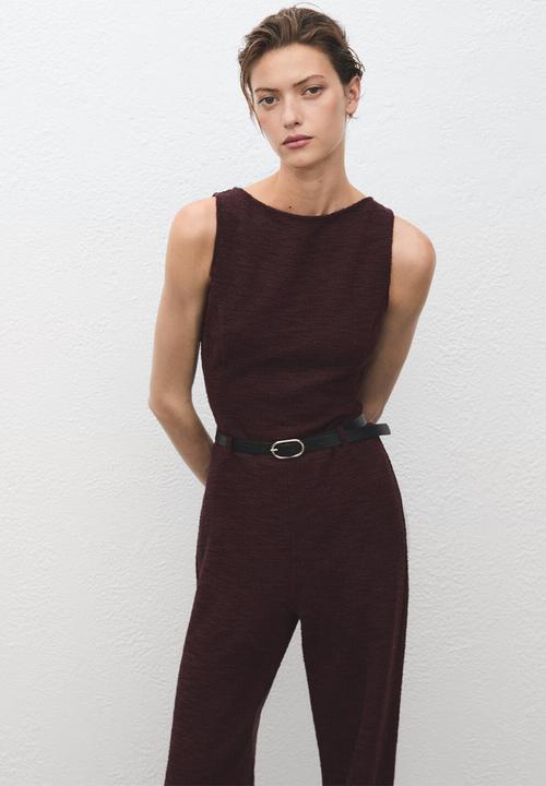 MANGO - Jumpsuit beltino - dark red