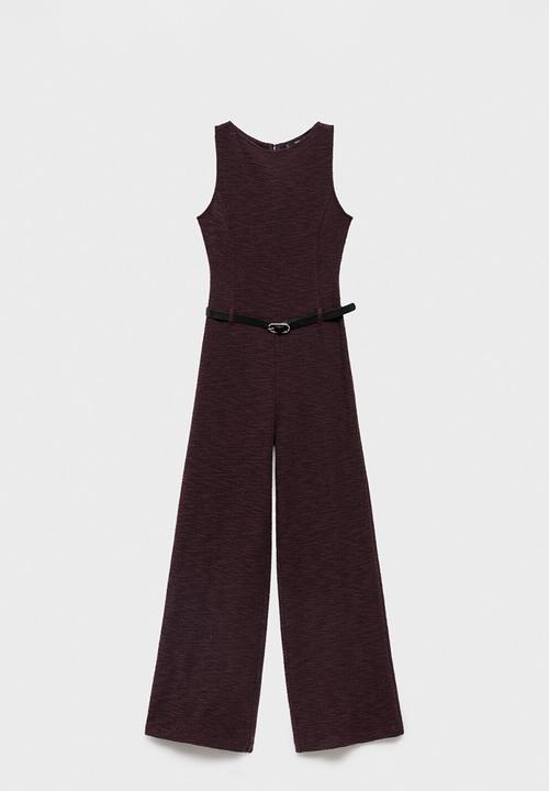MANGO - Jumpsuit beltino - dark red