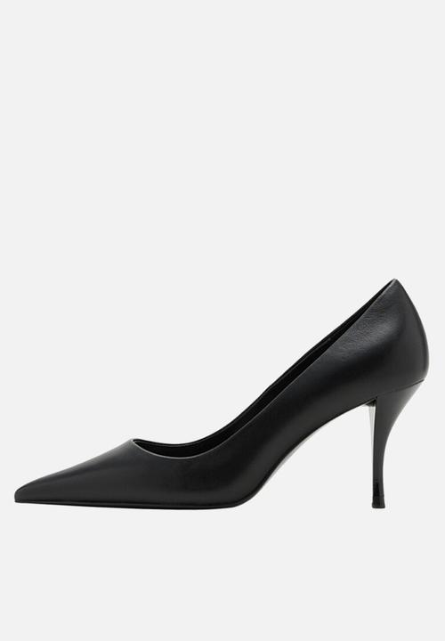 MANGO - Sota leather heel - black