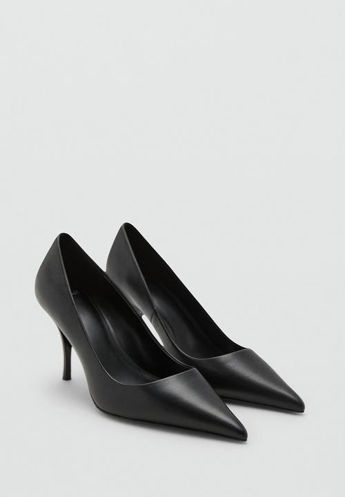 MANGO - Sota leather heel - black