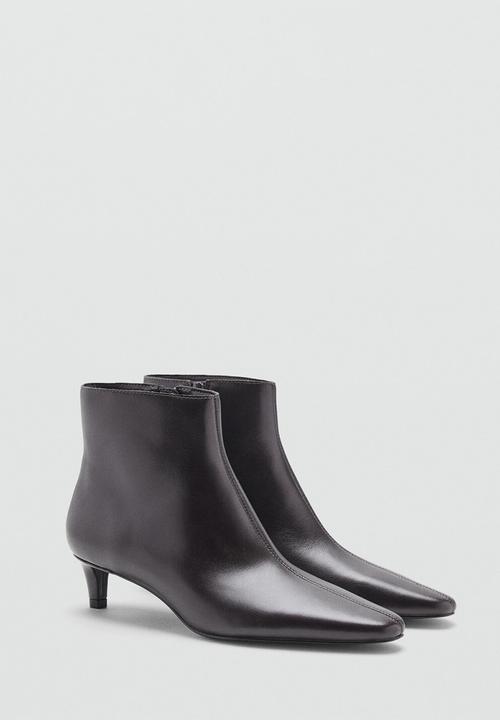 MANGO - Stress leather boot - dark brown