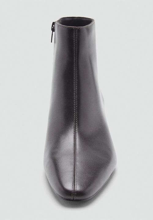 MANGO - Stress leather boot - dark brown