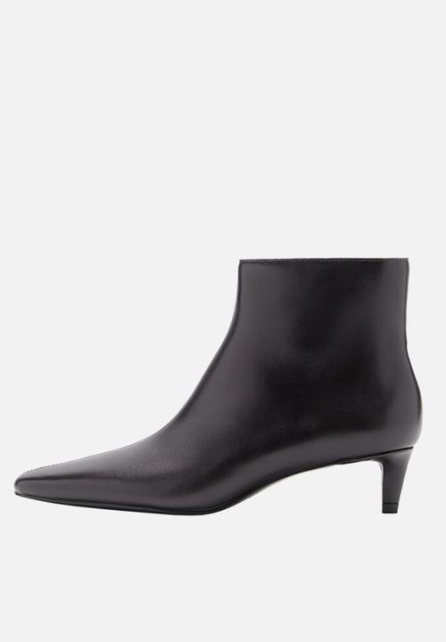 MANGO - Stress leather boot - dark brown