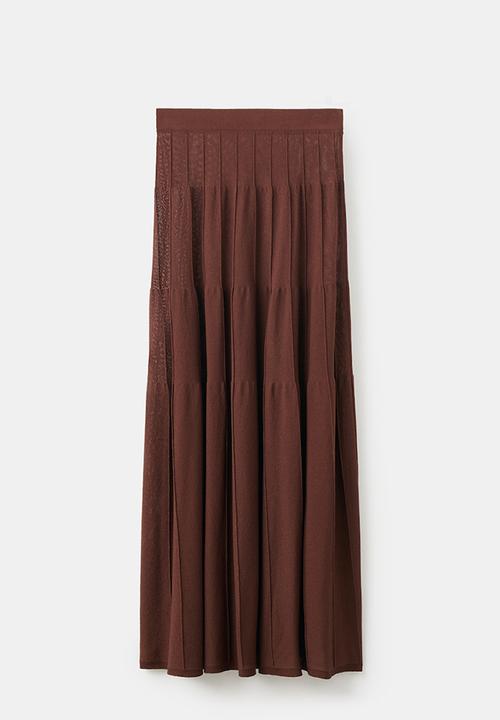 MANGO - Skirt choco - brown