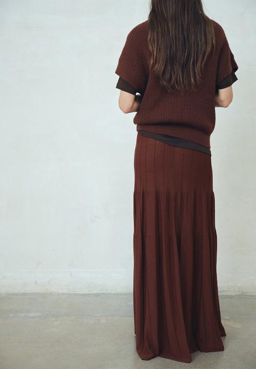 MANGO - Skirt choco - brown