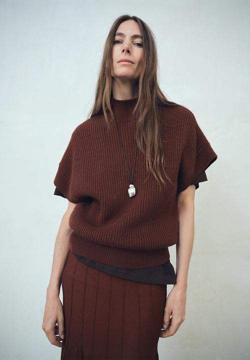 MANGO - Skirt choco - brown