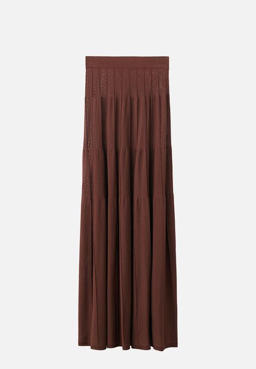 MANGO - Skirt choco - brown