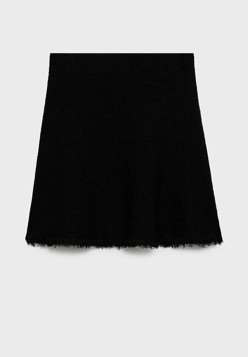 MANGO - Skirt fringes - black