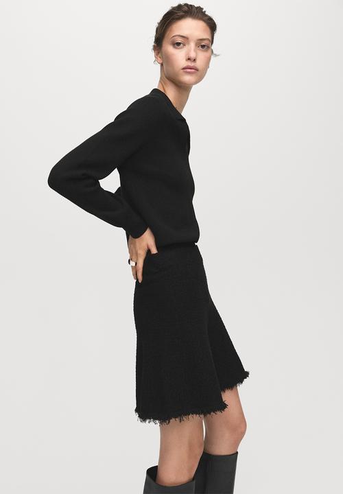 MANGO - Skirt fringes - black
