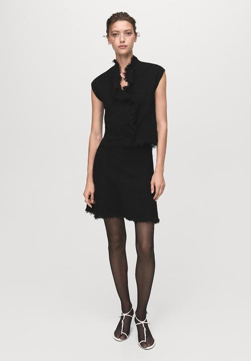 MANGO - Skirt fringes - black