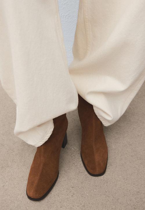 MANGO - Glorious suede ankle boot - medium brown