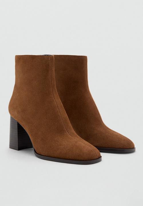 MANGO - Glorious suede ankle boot - medium brown