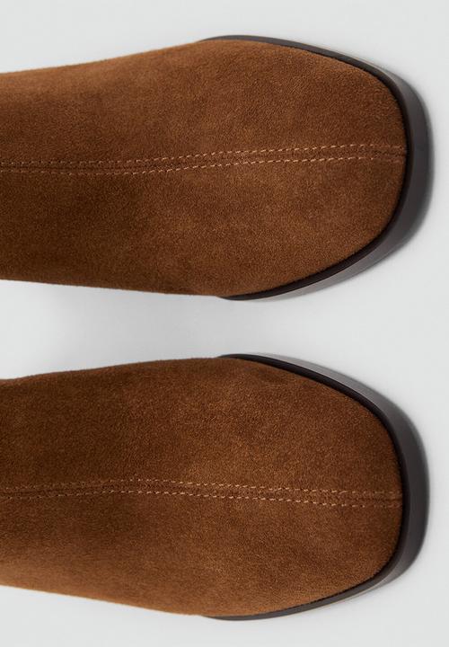 MANGO - Glorious suede ankle boot - medium brown
