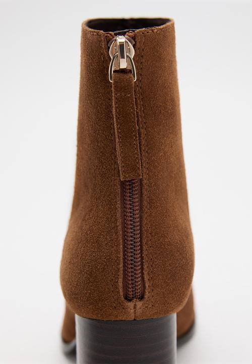 MANGO - Glorious suede ankle boot - medium brown