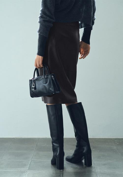 MANGO - Skirt pencil - dark brown