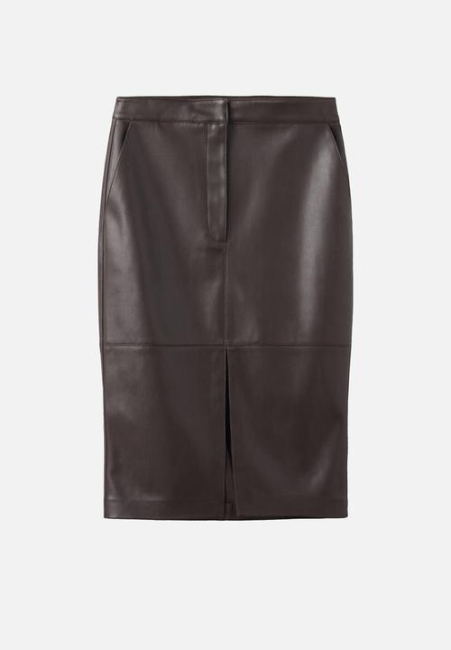 MANGO - Skirt pencil - dark brown