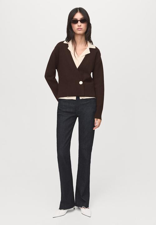 MANGO - Cardigan anita - dark brown