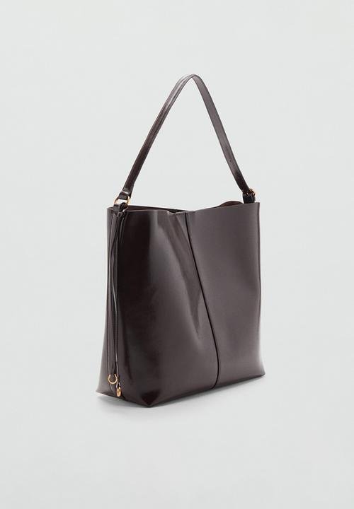 MANGO - Antonia shoulder bag - dark brown