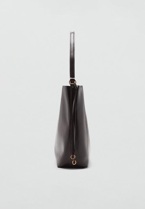 MANGO - Antonia shoulder bag - dark brown