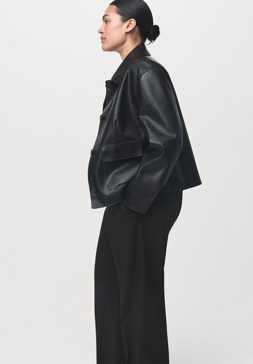 MANGO - Trousers pau - black