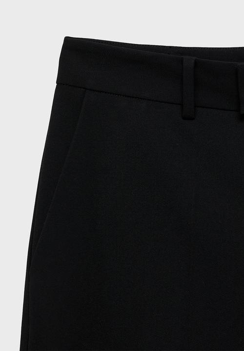MANGO - Trousers pau - black