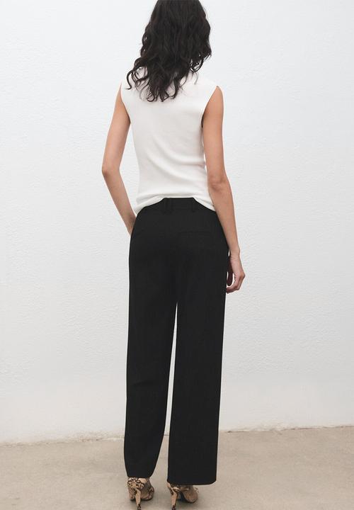 MANGO - Trousers pau - black