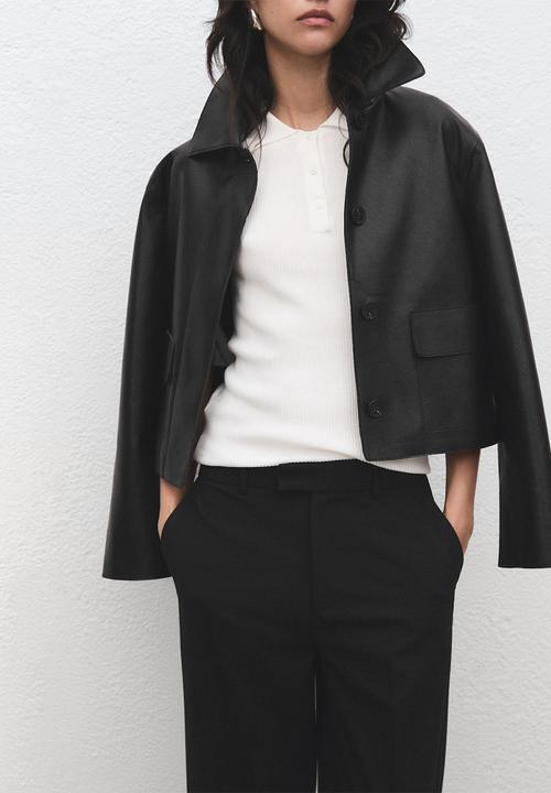 MANGO - Trousers pau - black