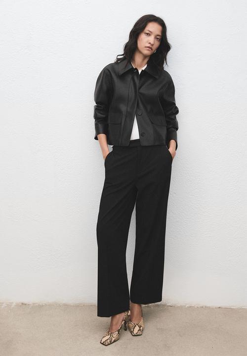 MANGO - Trousers pau - black