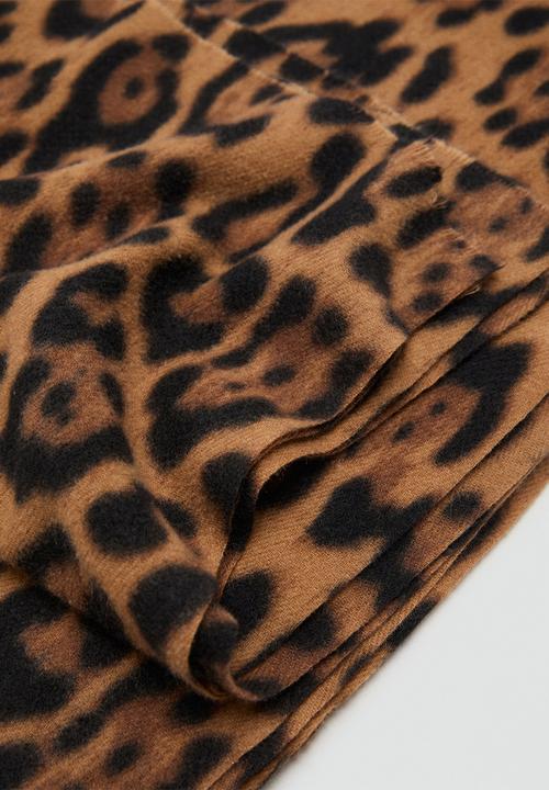 MANGO - Leopardo scarf-brown