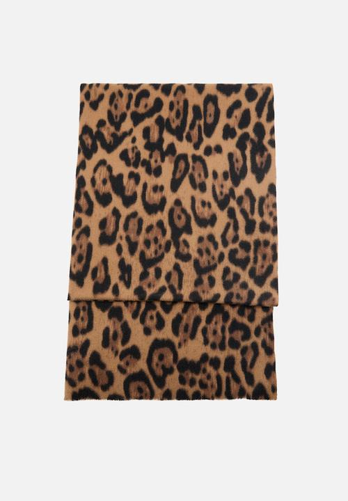 MANGO - Leopardo scarf-brown