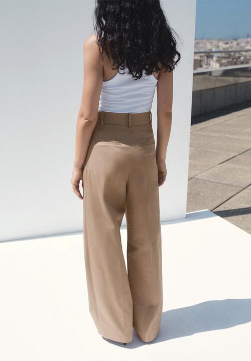 MANGO - Trousers Mila - Light Beige