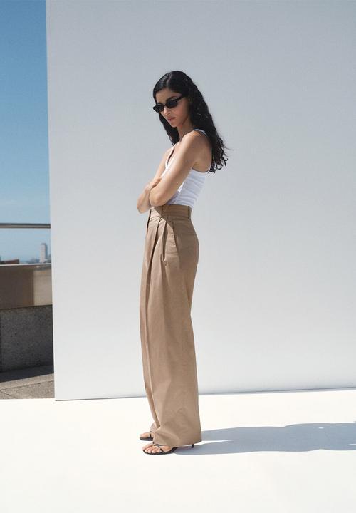 MANGO - Trousers Mila - Light Beige