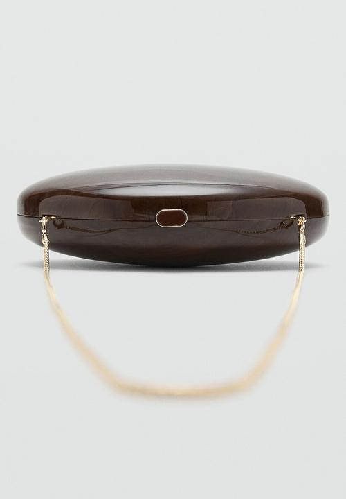 MANGO - Monada clutch bag-dark brown