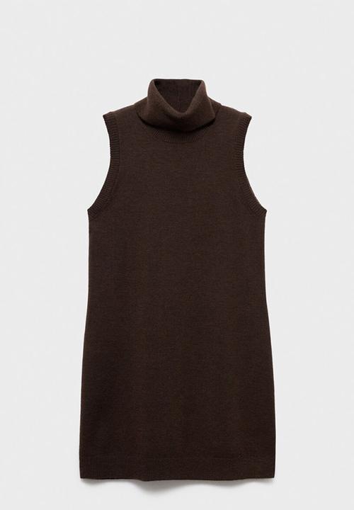 MANGO - Dress nekke - dark brown