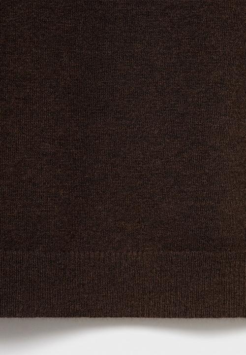 MANGO - Dress nekke - dark brown