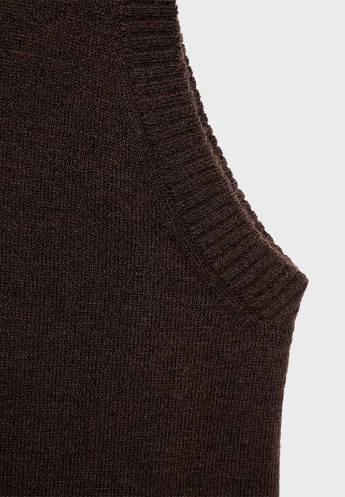 MANGO - Dress nekke - dark brown