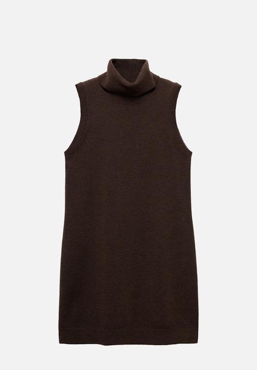 MANGO - Dress nekke - dark brown