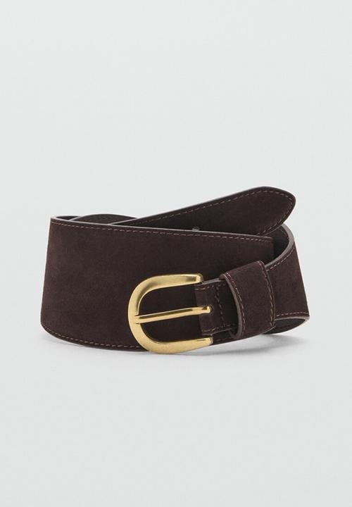 MANGO - Amalies belt-dark brown