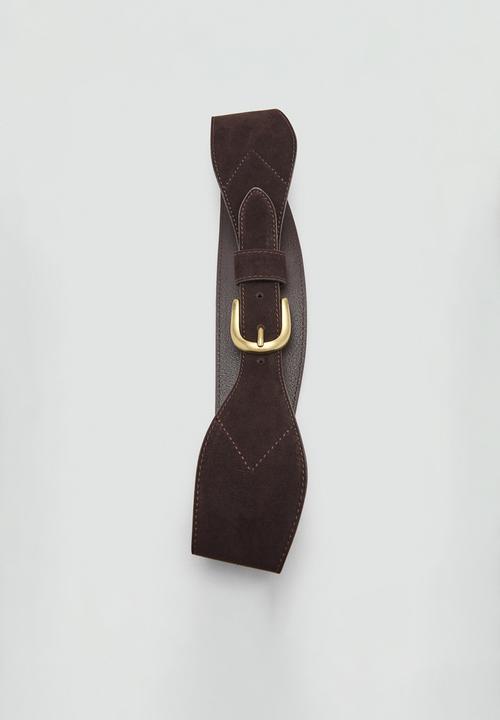 MANGO - Amalies belt-dark brown