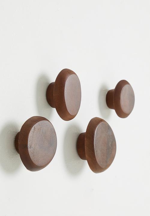 Sixth Floor - Wooden Hooks Set of 4 - Natural