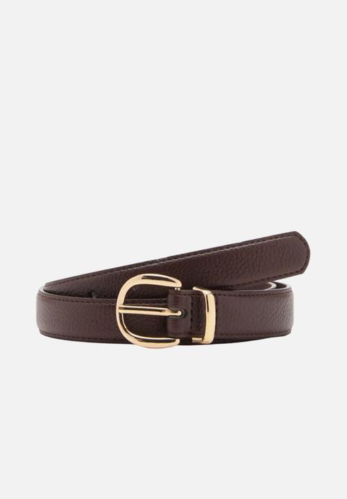 MANGO - Laminas belt - dark brown