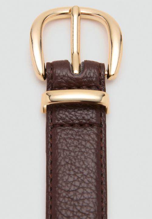 MANGO - Laminas belt - dark brown